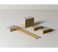 FacciamoCASA Poggia Baguettes en Marbre Naturel (6 Pièces) Repose-Baguettes de Table - Support élégant et durable pour Baguettes ou Couverts - Complément pour la Mise en Place (Travertino Paglierino)