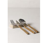 FacciamoCASA Poggia Couverts XL en marbre naturel - Support de couverts artisanal fabriqué en Italie - Support élégant pour couverts - Porte-couverts décoratif et durable pour la table (Travertino