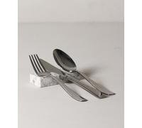 FacciamoCASA Poggia Couverts XL Graniglia di Marbre - Support de couverts artisanal fabriqué en Italie - Support élégant pour couverts - Porte-couverts décoratif et durable pour la table (blanc)