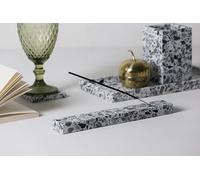 FacciamoCASA Porte-encens en grain de marbre, brûleur d'encens artisanal, porte encens élégant et durable, brûleur de parfum pour rituel aromatique et diffuseur d'ambiance (vert)