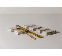 FacciamoCASA Repose-couverts en grain de marbre (6 pièces), couverts de table design, porte-couverts table restaurant élégant, porte-couverts cadeau maison (blanc et brique)