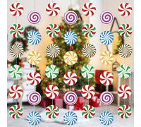 Faccito 12 Pcs Décorations de Banderole Suspendues de Noël Guirlande de Bannière de Noël Bannière de Bonbons de Noël en Papier pour Vacances Hiver Anniversaire Fête Pays des Bonbons (Mixte)
