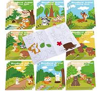 Faccito 24 Pcs Mini Livres de Coloriage pour Enfants Mini Livres de Dessin d'Art Cahier d'Activité de Coloriage Mini Livres à Colorier pour Anniversaire DIY Remplisseur de Sac Cadeau (Animal des Bois)