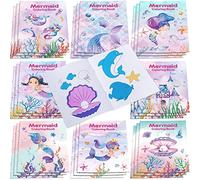 Faccito 24 Pcs Mini Livres de Coloriage pour Enfants Mini Livres de Dessin d'Art Cahier d'Activité de Coloriage Mini Livres à Colorier pour Anniversaire DIY Remplisseur de Sac Cadeau (Sirène)