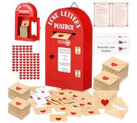 Faccito Boîte aux lettres d'amour romantique avec 60 mini notes d'amour et enveloppes 120 autocollants en forme de cœur pour Noël, Saint-Valentin, relation longue distance, cadeaux pour lui, elle
