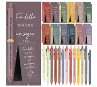 Faccito Coffret Cadeau Motivationnel 24 Pièces Comprend 24 Stylos à Bille Inspirants 24 Marque-Pages Magnétiques Motivationnels 30 Attaches de Câble Cadeaux de Remerciement pour Amis Collègues