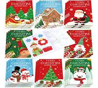 Faccito Livres à Colorier 24 Pcs Mini Livre de Coloriage de Noël Set de DIY Livre de Dessin d'art Albums de Dessins pour Cadeaux de Fête Activité de Coloriage