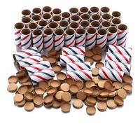 Faccito Lot de 50 tubes pyro rouges blancs et bleus de 2,5 x 6,3 x 0,9 cm pour décoration de fête patriotique du 4 juillet