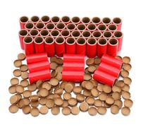Faccito Lot de 50 tubes rouges pour feux d'artifice 2,5 x 6,3 x 1,9 cm - Tubes en carton pyro et bouchons d'extrémité pour fête patriotique du 4 juillet
