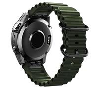 FACDEM 22mm 26mm Ocean Silicone Wristband Strap For Garmin Approach S62 Fenix5x 5Plus Fenix 6x 6 6Pro Fenix7x 7 Watch Band Intinct1 2 Quick Fit Bracelet D2 Watchbands(Army green,22mm)