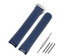 FACDEM Bracelet en silicone 20 mm Accessoires de montre pour Omega Hippocampus 300 AT150 8900 mètres Bracelet de montre en caoutchouc marin boucle papillon, 20 mm, Agate