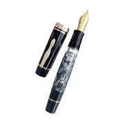 FACDEM Grand stylo plume à piston orange n°6/8 EF/F/M avec languette en caoutchouc rigide Structure en cuivre Stylo cadeau (05, poli à la main, taille M)