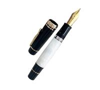 FACDEM Grand stylo plume à piston orange n°6/8 EF/F/M avec languette en caoutchouc rigide Structure en cuivre Stylo cadeau (03, poli à la main, taille M)