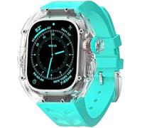 FACDEM Pour Series 8 Ultra 49 mm Boîtier Glacier transparent + Bracelet de montre en silicone Urban Sport Mod Kit pour Apple Watch Series 8 7 45 mm 6 5 4 SE 44 mm, 49MM, Agate