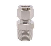 FACDEM SS 304 Connecteur de compression à double virole en acier inoxydable 6 mm 8 mm 10 mm 12 mm Tube vers raccord de tuyau mâle 1/8" 1/4" 3/8" 1/2" (tube OD de 14 mm, 0,6 cm)