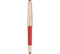 FACDEM Stylo rose doré à pointe fine avec lettre porte-bonheur rouge, coffret cadeau pour adulte, étudiant, stylo d'entraînement à l'écriture (rouge)