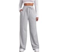FACDIBY Pantalon de survêtement en polaire doublé Sherpa pour femme, 01-Gris clair, XS-S