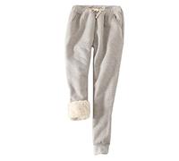 FACDIBY Pantalon de survêtement pour femme doublé Sherpa d'hiver chaud - - Taille M