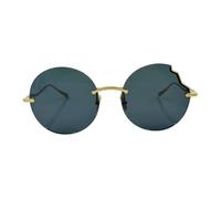Face a Face, Femme, Accessoires, Jaune, Taille: ONE Size Élégantes lunettes de soleil dorées avec verre fracturé
