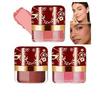 Face Blush Set, 3 Piece Lightweight Matte Blush Powder with Soft Puff, Natural Rosy Glow Makeup for Women Girls All Skin Types Cosmetics Kit, 3.15x1.57 inches