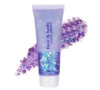 Face Body Glitter Gel pour les enfants et les femmes, sirène visage Glitter à porter, Squins gros brillant pour les cheveux et les ongles, Rave Festival Concert Accessoires (#12 Sirène)