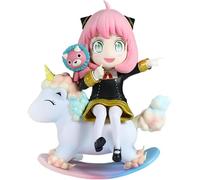 Face Changeable Anya Forger Action Figurine, Cheval Rading Anya Statue en PVC Modèle Collection Ornement Décoration Anime Cadeau 5,9 pouces