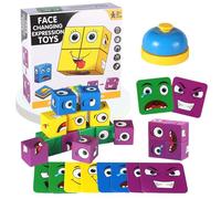 Face Changing Magic Cube 3D, puzzle changeant de visage, bloc émoji 3D, jouet en bois