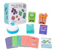 Face Changing Magic Cube, Jouet Puzzle Montessori, Puzzle Cube en Bois, Puzzle 3D Face Changing Magic Cube à Changement de Visage adapté aux Enfants de 3, 4, 5, 6 Ans et Plus (avec Cloche)