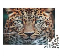 Face de léopard Puzzle 1000 Pièces Adulte avec Emboîtement Parfait, Puzzle Complexe Regard Léopardpuzzle De Développement Cognitif pour Une Activité Intergénérationnelle, Passion Natur