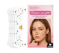 Face Makeup Patches, Temporary Speckles Decal Stickers for Stage and School Plays, Long-Lasting Cosmetic Accessories 6-Piece Set for Movie Props Theater Makeup and Costumes