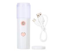 Face Mister Pulvérisateur d'hydratation portable rechargeable par USB pour le visage Particules fines Hydratation rapide pour avant après le maquillage Blanc Rose 30 ml (White)