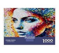 Face Mosaic Color 1000 Pièces Puzzle Classique Portraits mosaïques Vivants Pack Puzzle Carton Extra-épais - Collectionneurs’ Favorite, Détente Mentale, Pause Bureau Voyage Et Fêtes 52x38cm/1000pcs