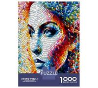 Face Mosaic Color 1000 Pièces Puzzle Premium Portraits mosaïques Vivants Puzzle Classique Carton Épais - Ultra Dur, Anti-Stress Détente, Idéal pour Les Loisirs Indoor Amusants 70x50cm/1000pcs