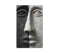 Face Noir et Blanc Foncé Surréalisme Simple Bascule Plaque Murale Vierge Cache Interrupteur Décoratif 1 Gang pour Cuisine Salle de Bain Taille 11,4 x 7 cm