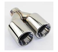 Face Noire Et Brillante En Acier Inoxydable Sans Tuyau D'échappement Marqué À Double Sortie De Type Y À Bord Droit D'Échappement(63mm out 89mm)