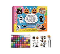 Face Paint Makeup Halloween 42-Color Safe Long-Lasting with Brush | Face Paint Palette Halloween Holiday Birthday Stage Performance Cosplay