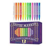 Face Paint Markers 12 Colors Set With PVP Formula & Vitamin E For Party Art | 12 Bright Face Paint Markers Enriched With Vitamin E And PVP Formula, Ideal For Parties, Halloween, Christmas, And Creative