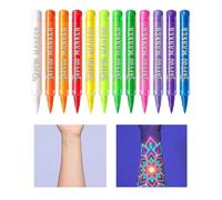 Face Paint Pens - 12 Piece Glowing, Art Drawing temporary, Makeup Crayons B | Face Painting Kit Face Paint Pens 12 Piece Glowing Art DrawiParty Halloween Christmas DIY Projects Home Skin Drawing Coloring