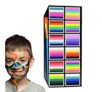 Face Painting Kit, Body Paint Adults, Water-Based Smudge Proof Washable 12-Color Palette with Brush and Markers for Theater, Women, Girls, Kids Parties, Halloween, Sports