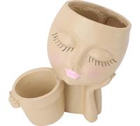Face Planter Resin Fade Proof Unique Face Succulent Pot with Drainage Hole for Garden Decoration (Pot de succulentes à visage unique avec trou de drainage)