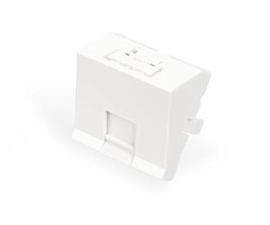 Face plate 45x45 mm, 1-port, angled for DN-93802-5-SH, RAL 9003