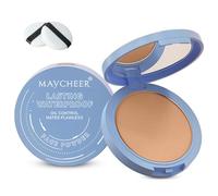 Face Powder, Setting Lasting Waterproof Oil Absorbing Pressed Powder Compact for Face (06 CAPPUCCINO)
