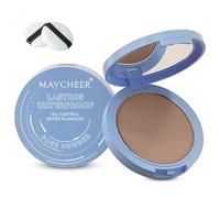 Face Powder, Setting Lasting Waterproof Oil Absorbing Pressed Powder Compact for Face (08 GRAYISH BROWN)