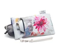 Face Shadow Étui à Lunettes Souple de Soleil pour 2 Lunettes avec Chiffon de Nettoyage, Ultra Léger et Portable pour Femme Homme