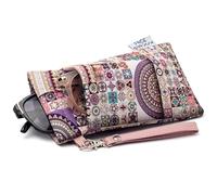 Face Shadow Étui à Lunettes Souple de Soleil pour 2 Lunettes avec Chiffon de Nettoyage, Ultra Léger et Portable pour Femme Homme