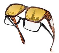 Face Shadow Lunettes Jaune Conduite de Nuit Polarisées, Surlunettes Conduite de Nuit pour Homme et Femme, Ultra Léger Lunette anti Eblouissement de Vision Nocturne