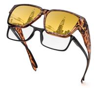 Face Shadow Lunettes Jaune Conduite de Nuit Polarisées, Surlunettes Conduite de Nuit pour Homme et Femme, Ultra Léger Lunette anti Eblouissement de Vision Nocturne