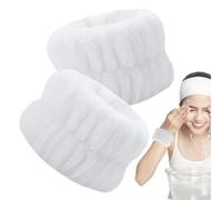 Face Wash Wristbands - 2 Coral Fleece Face Cleaning Bands, Absorbent Wrist Towels to Prevent Water Dripping | Soft Wash Accessories for Women, Girls During Routine or Workout
