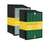 Facecool AP-1019C Filtre HEPA de rechange compatible avec Coway Airmega 150 Purifier, 2 filtres Green True HEPA et 8 filtres à charbon actif, numéro de pièce AP-1019C-FP