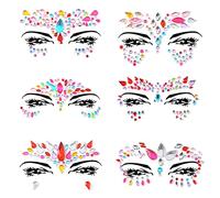 FACEGEM LONDON 6 pièces visage gemmes adhésif paillettes bijou tatouage autocollant Festival gemmes Rave fête corps maquillage Z6ZAKMUL-A